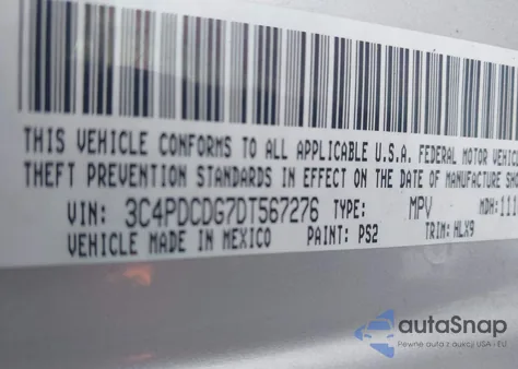 2013 Dodge Journey Crew из США, поврежденный, VIN 3C4PDCDG7DT567276